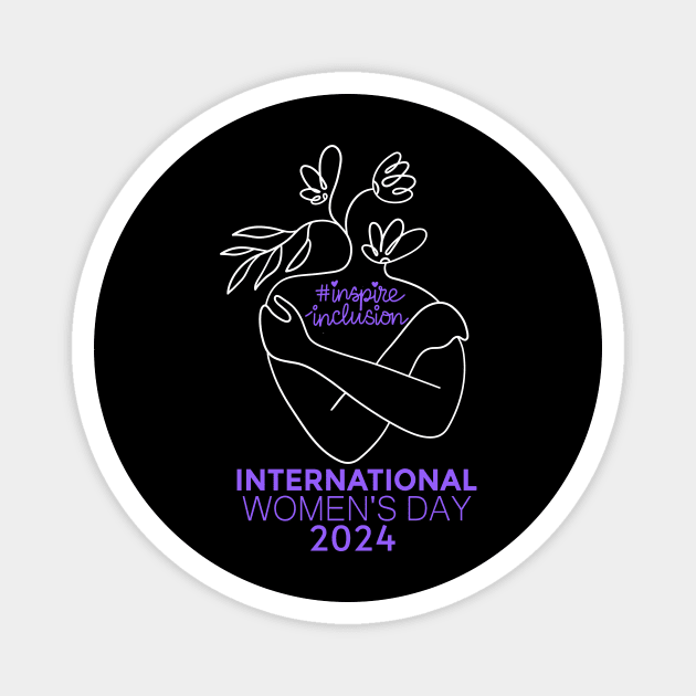 Count Her Inspire Inclusion Women's International Day 2024 Magnet by AimArtStudio